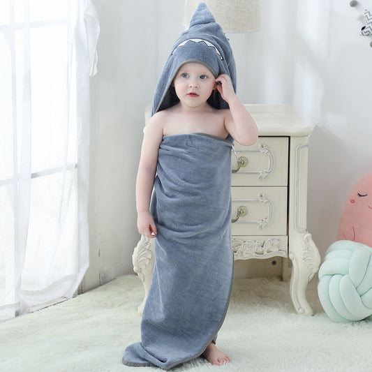 MICHLEY Shark Hooded Towel for Kids Soft Cotton Baby Beach Cover Up Swim Robe