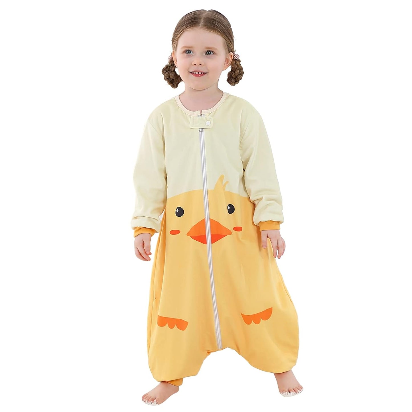 MICHLEY Baby Yellow Duck Sleeping Sack with Feet Wearable Blanket