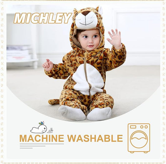 MICHLEY Baby Leopard Costume | Exotic Animal Romper & Chic Onesie