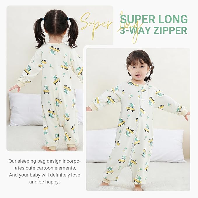 MICHLEY Crocodile Toddler Long Sleeve Cotton Sleeping Bag