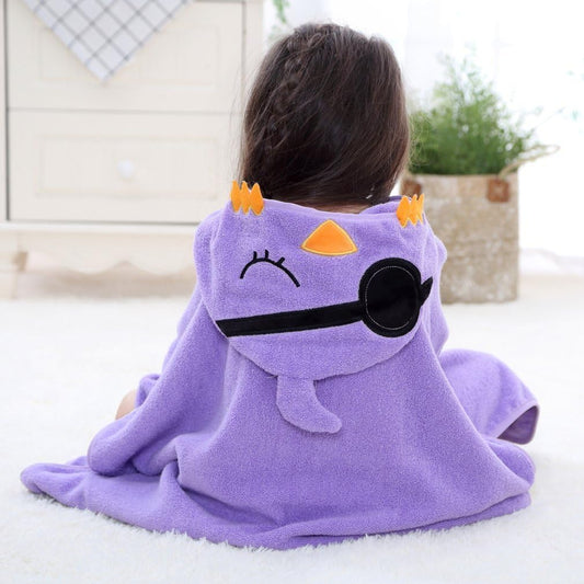MICHLEY Baby Pirate Bird Hooded Bath Poncho Soft Cotton Towel Cape