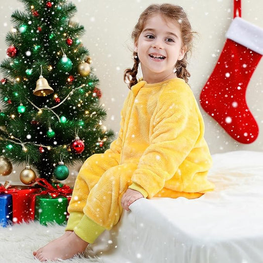 MICHLEY Yellow Duckling Toddler Flannel Sleep Sack with Feet