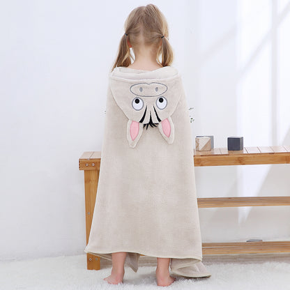 MICHLEY Zebra Hooded Baby Towel Soft Cotton Kids Swim Robe 27.5"x47"