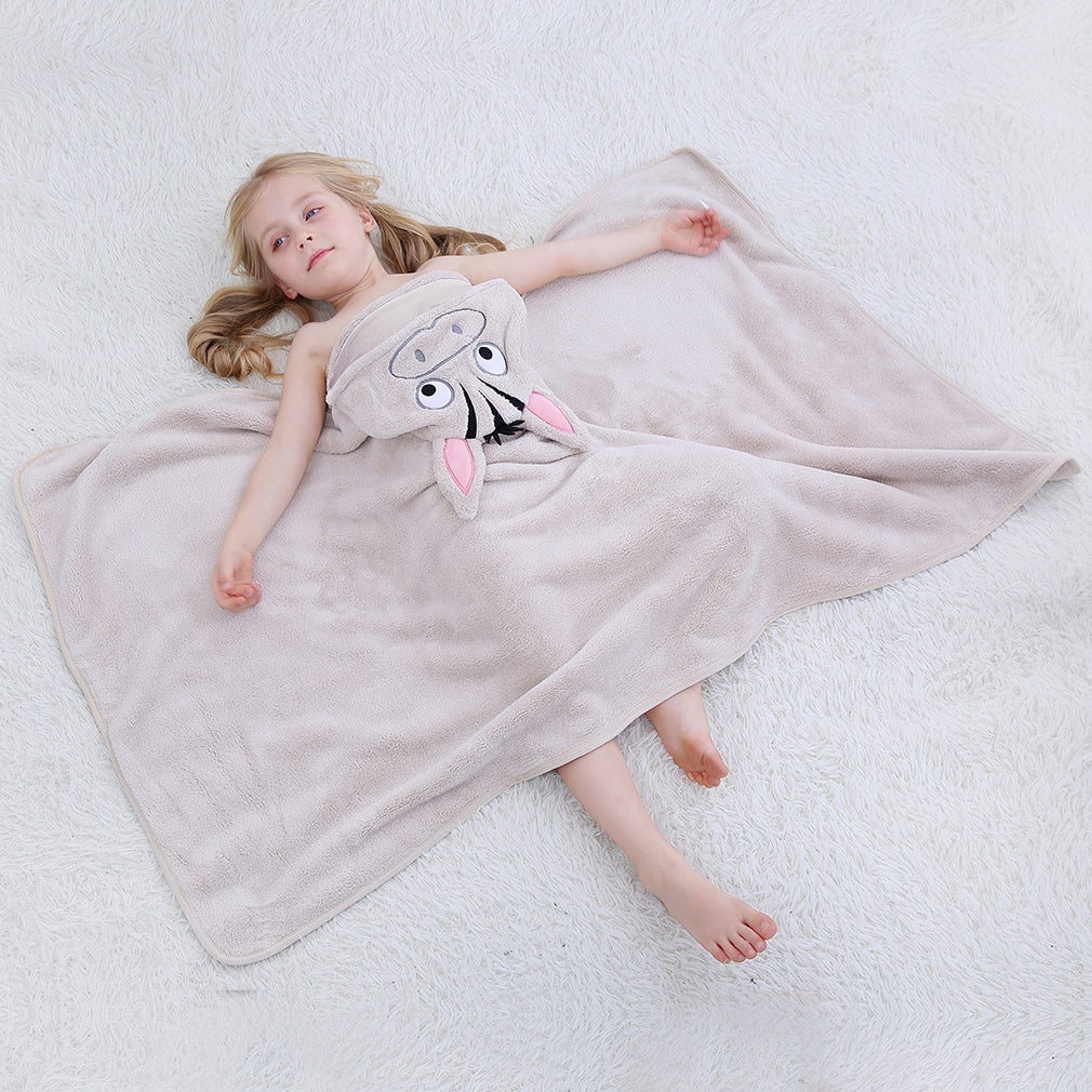 MICHLEY Zebra Hooded Baby Towel Soft Cotton Kids Swim Robe 27.5"x47"