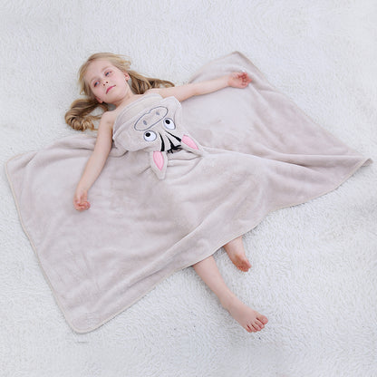 MICHLEY Zebra Hooded Baby Towel Soft Cotton Kids Swim Robe 27.5"x47"