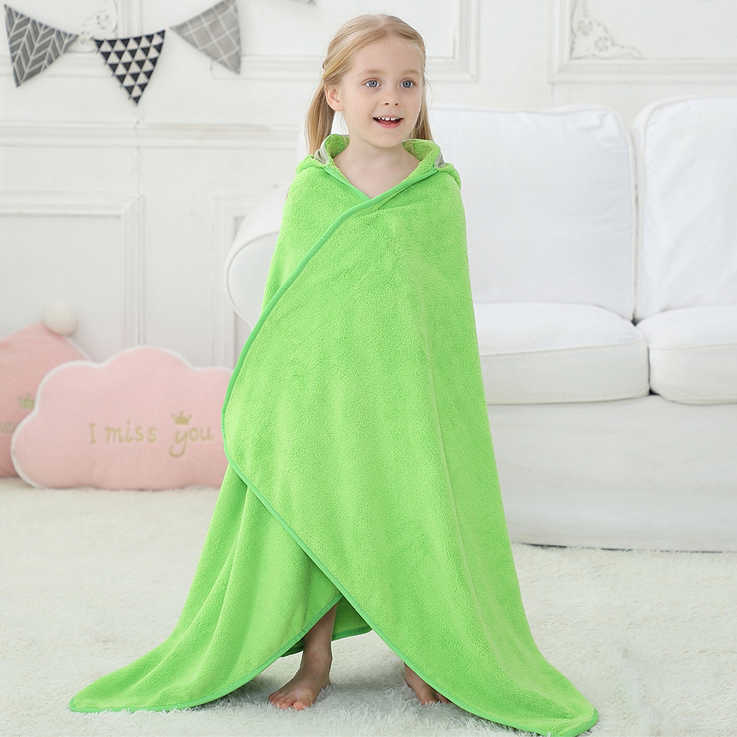 MICHLEY Dinosaur Hooded Baby Towel Soft Cotton Kids Swim Robe 31.5"x53"