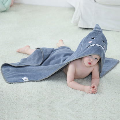 MICHLEY Shark Hooded Towel for Kids Soft Cotton Baby Beach Cover Up Swim Robe