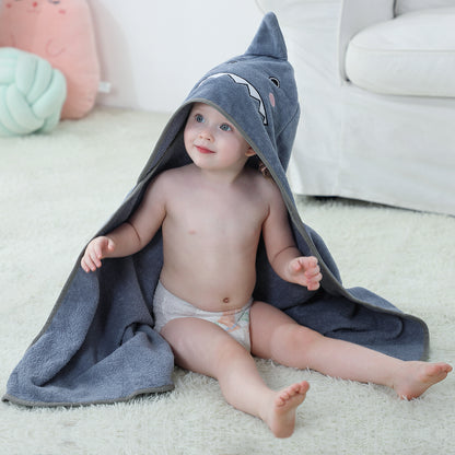 MICHLEY Shark Hooded Towel for Kids Soft Cotton Baby Beach Cover Up Swim Robe