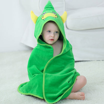 MICHLEY Green Dinosaur Baby Hooded Bath Towel Soft Beach Swimming Robe
