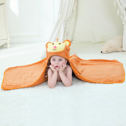 MICHLEY Monkey Hooded Baby Towel Soft Cotton Kids Swim Robe 27.5"x47"