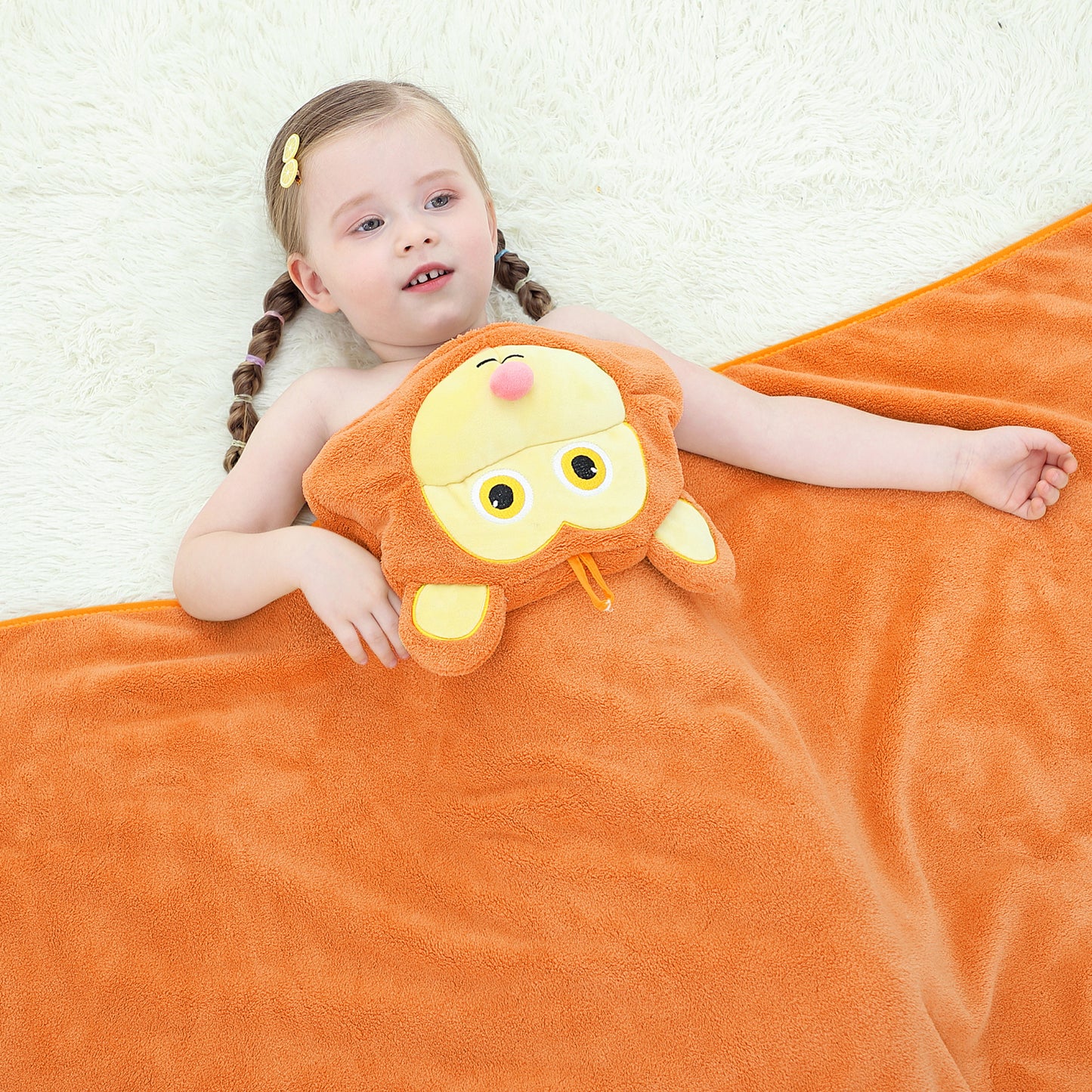 MICHLEY Monkey Hooded Baby Towel Soft Cotton Kids Swim Robe 27.5"x47"