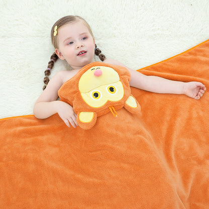 MICHLEY Monkey Hooded Baby Towel Soft Cotton Kids Swim Robe 27.5"x47"