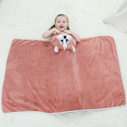 MICHLEY Brown Squirrel Hooded Baby Towel Soft Cotton Kids Swim Robe 27.5"x47"