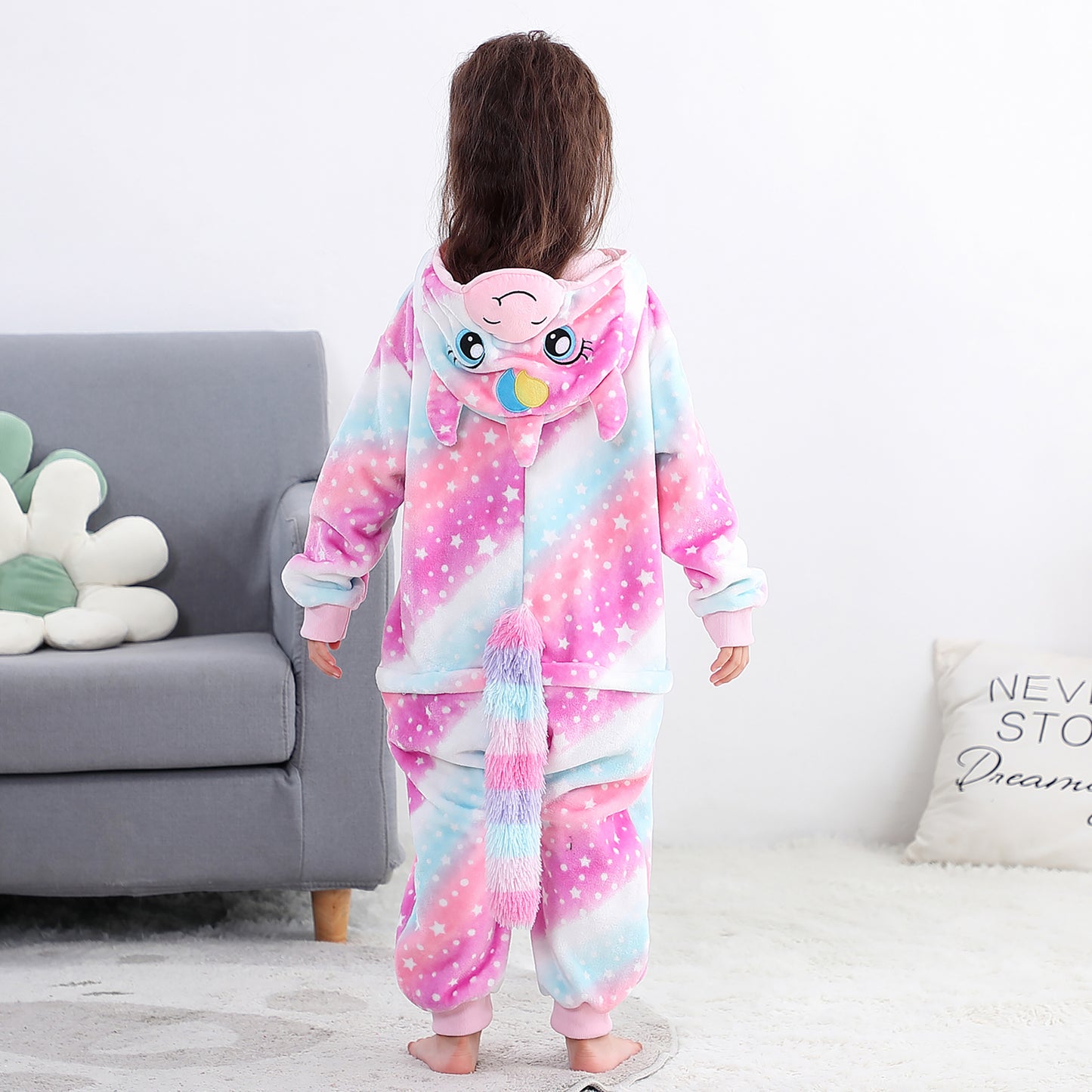 MICHLEY Kids Starry Night Unicorn Flannel Halloween Cosplay Pajamas