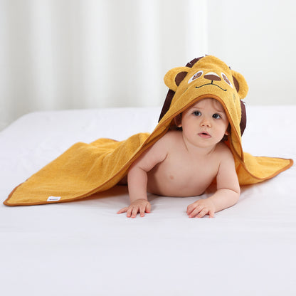MICHLEY Lion Bamboo Viscose Baby Hooded Towel Ultra-Soft