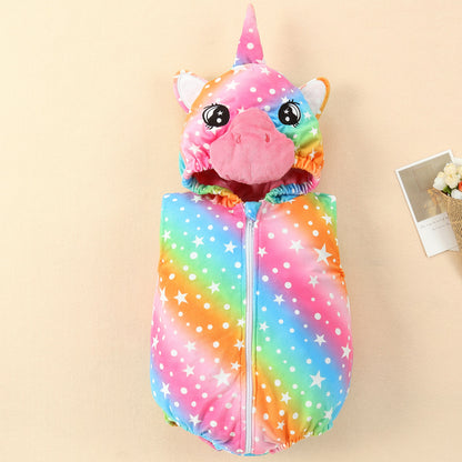MICHLEY Baby Sleeveless Rainbow Unicorn Animal Hooded Romper Costume 0-24M