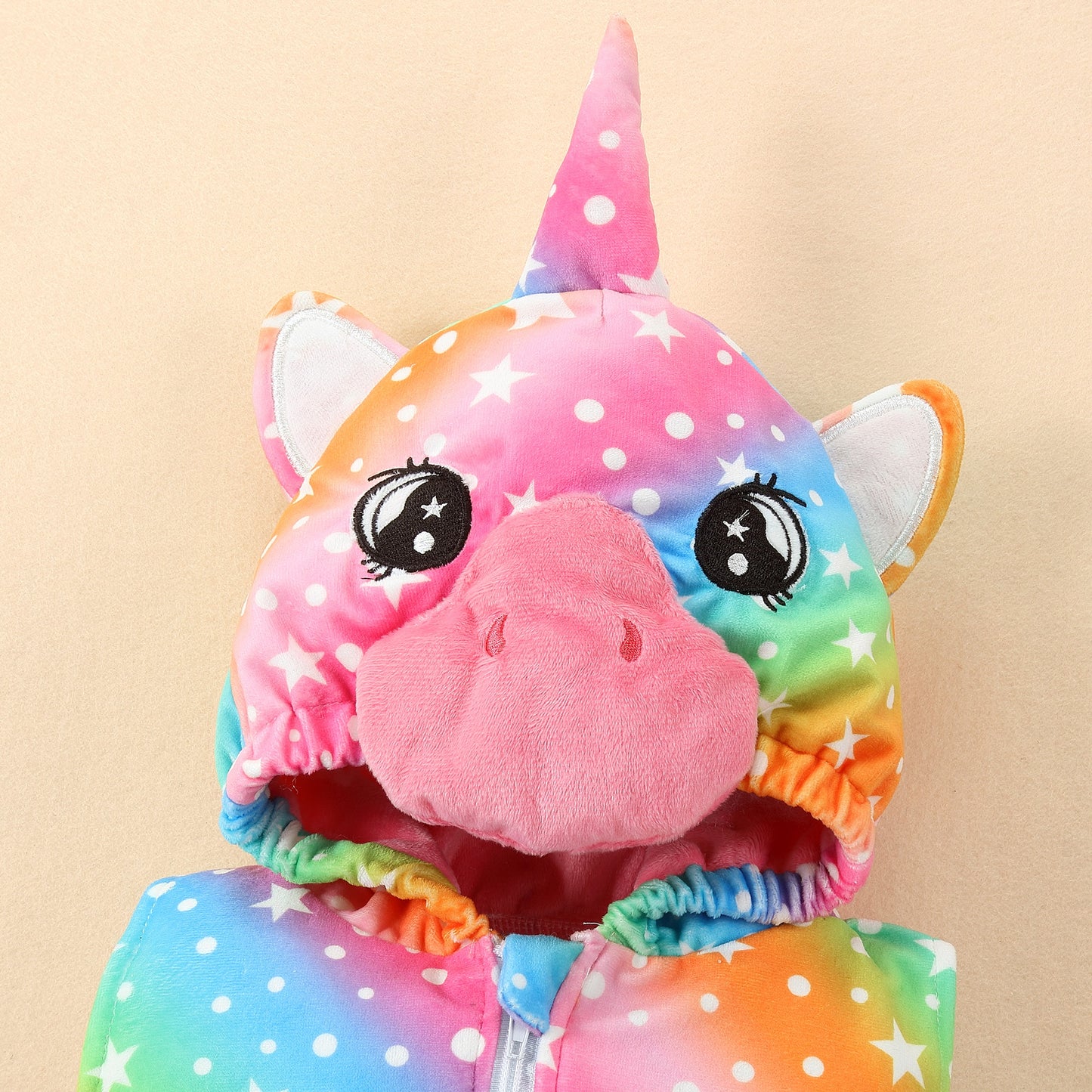 MICHLEY Baby Sleeveless Rainbow Unicorn Animal Hooded Romper Costume 0-24M