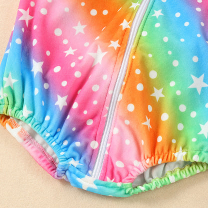 MICHLEY Baby Sleeveless Rainbow Unicorn Animal Hooded Romper Costume 0-24M