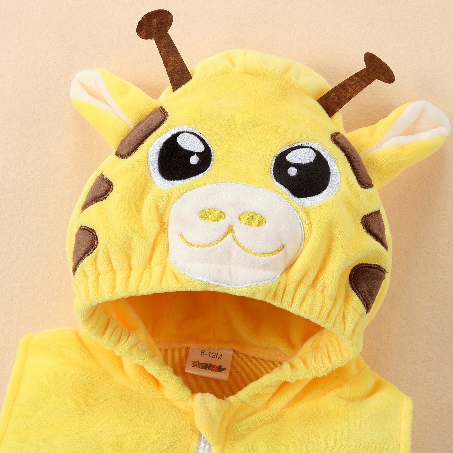 MICHLEY Baby Sleeveless Giraffe Animal Hooded Romper Unisex Halloween Costume 0-24M