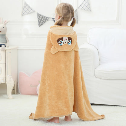 MICHLEY Large Raccoon Hooded Baby Towel Kids Swim Robe 31.5"x53"