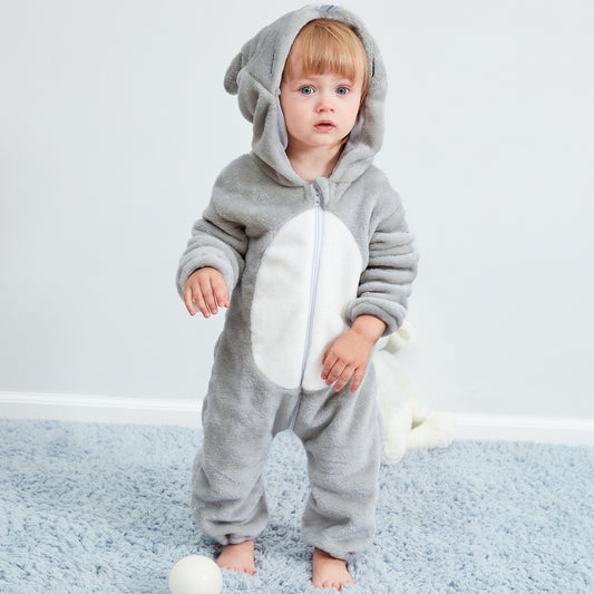 MICHLEY Baby Mouse Costume | Classic Flannel Animal Romper & Onesie