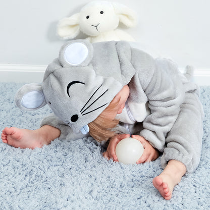 MICHLEY Baby Mouse Costume | Classic Flannel Animal Romper & Onesie