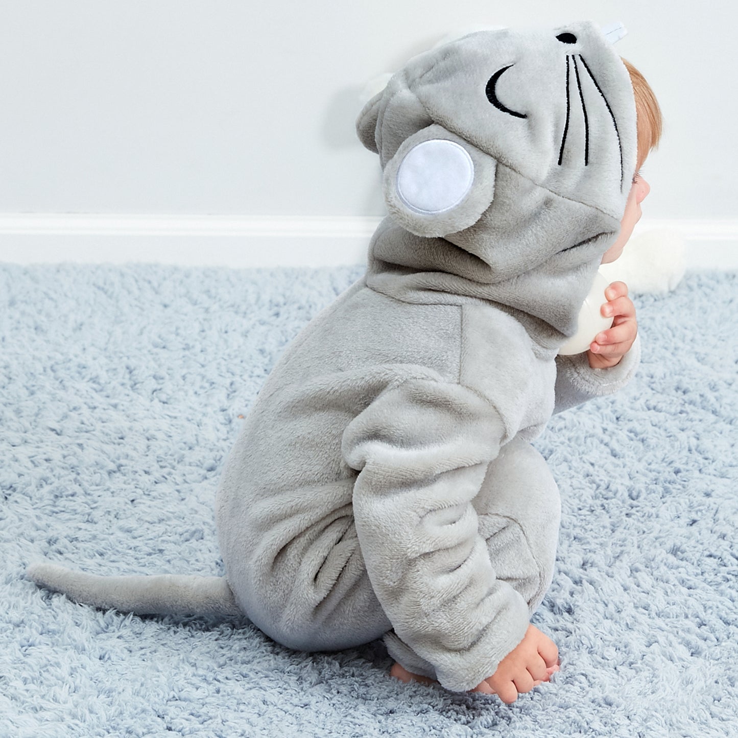 MICHLEY Baby Mouse Costume | Classic Flannel Animal Romper & Onesie