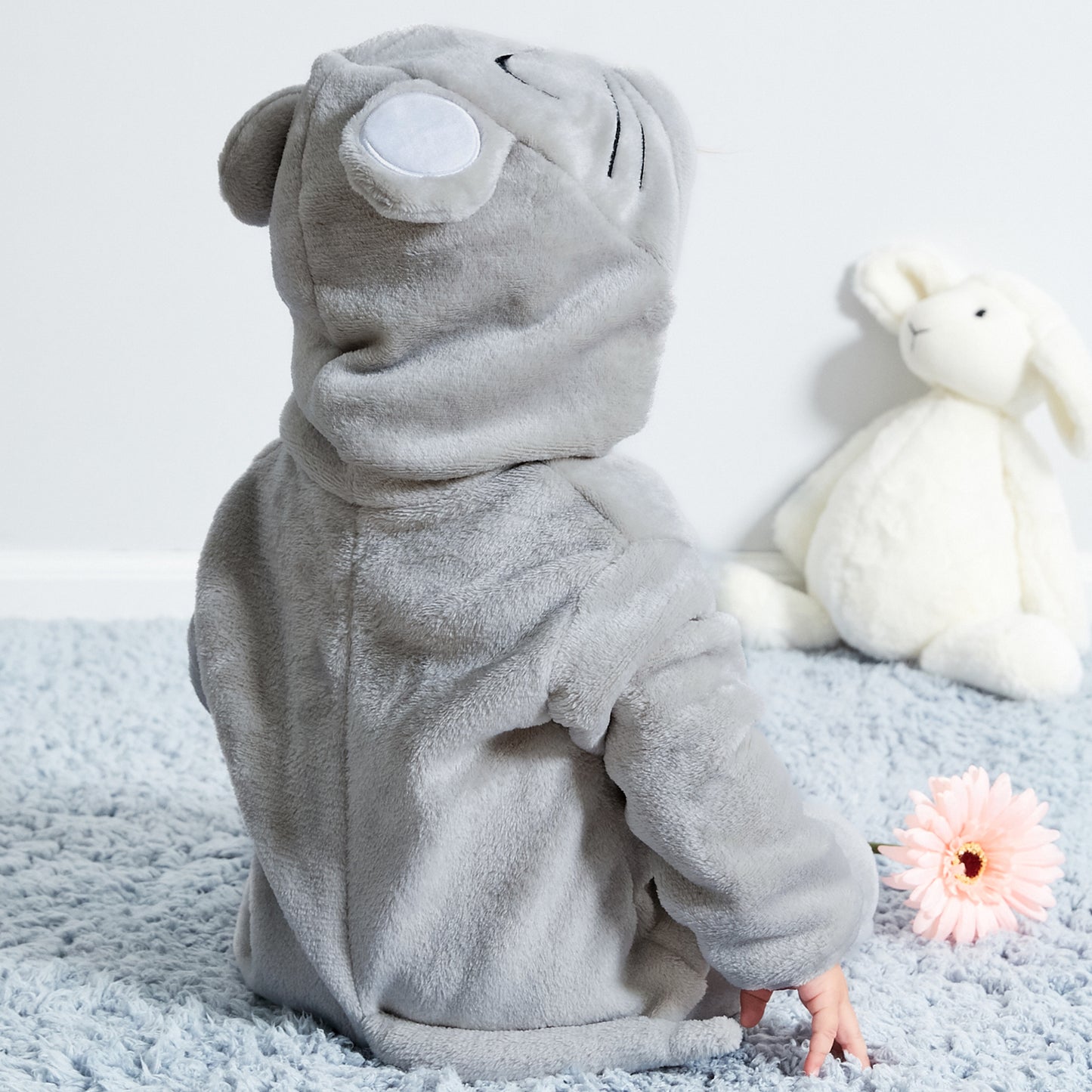 MICHLEY Baby Mouse Costume | Classic Flannel Animal Romper & Onesie