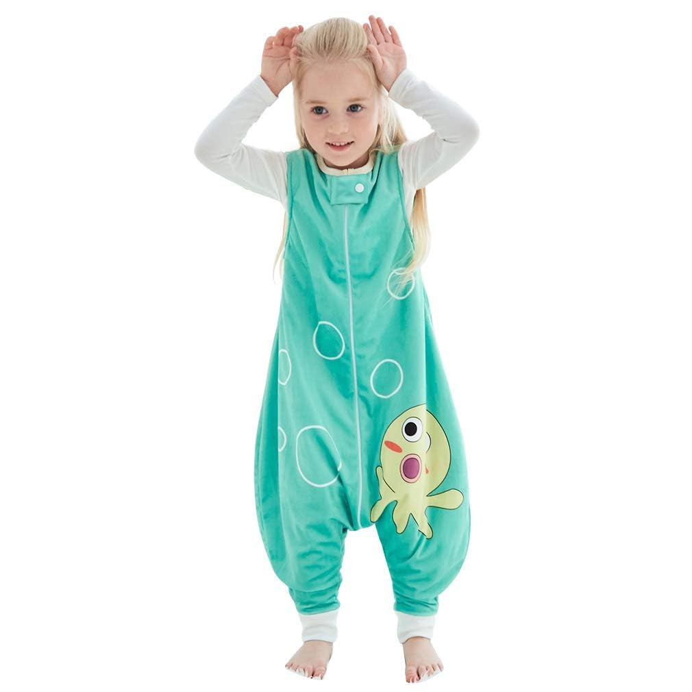 MICHLEY Baby Green Octopus Sleeping Sack with Feet Sleeveless Wearable Blanket