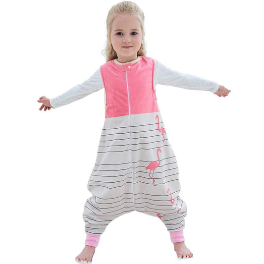 MICHLEY Baby Flamingo Sleeping Sack with Feet Sleeveless Wearable Blanket