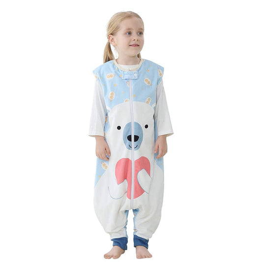 MICHLEY Baby Polar Bear Sleeping Sack with Feet Wearable Blanket