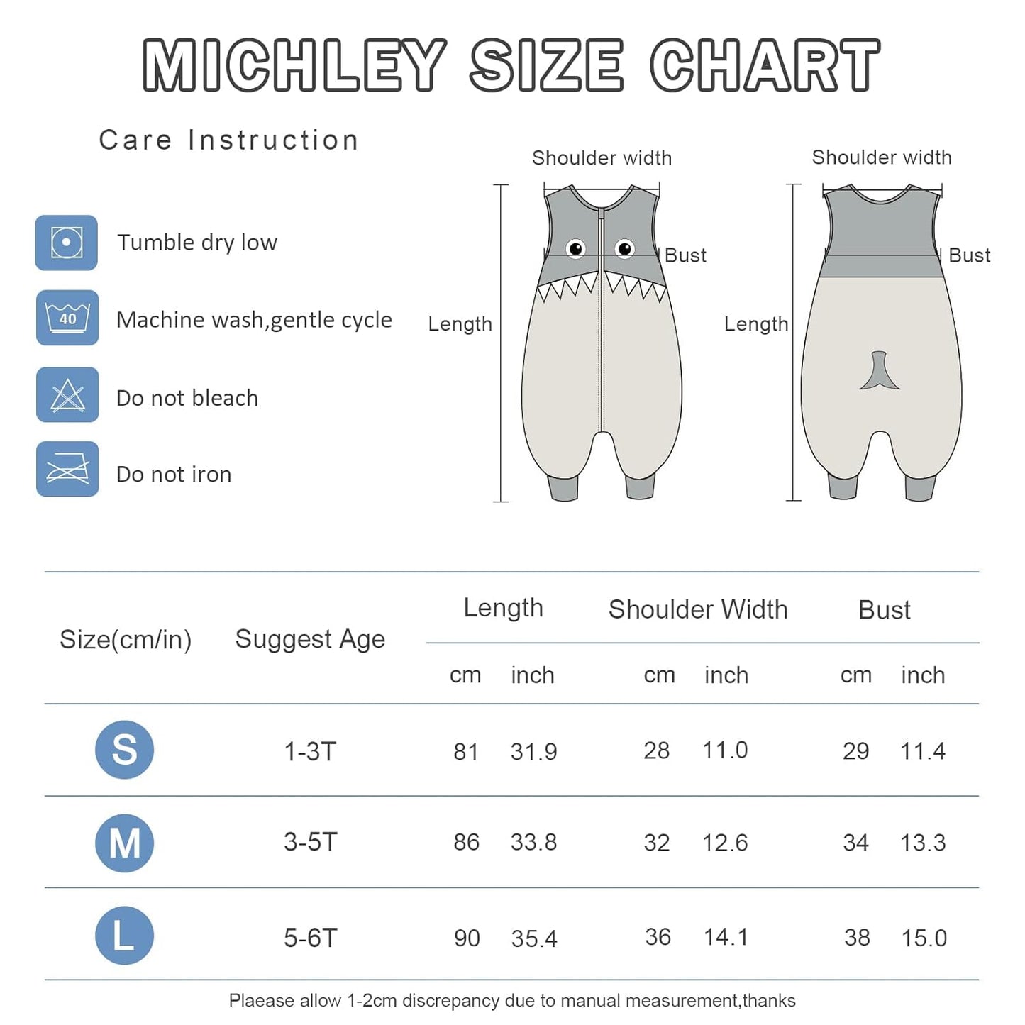 MICHLEY Baby Grey Cartoon Eyes Sleeping Sack with Feet Wearable Blanket