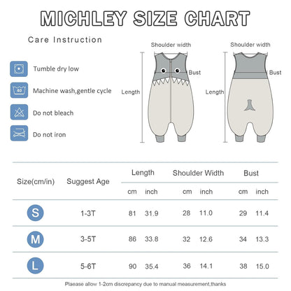 MICHLEY Baby Grey Cartoon Eyes Sleeping Sack with Feet Wearable Blanket