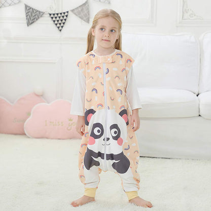 MICHLEY Baby Rainbow Panda Sleeping Sack with Feet Sleeveless Wearable Blanket
