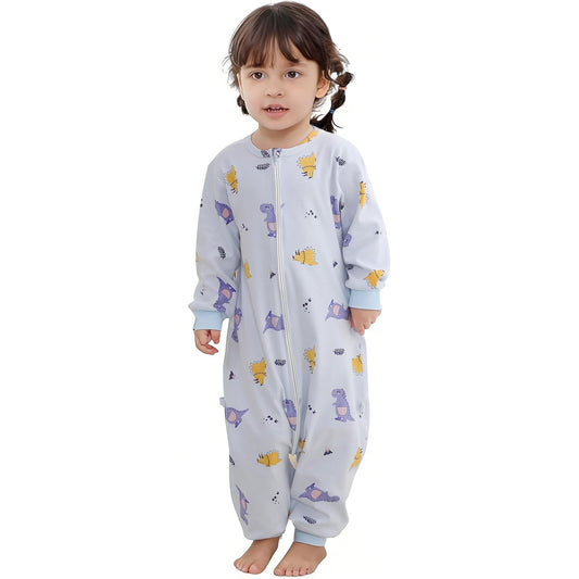 MICHLEY Purple Dinosaur Toddler Long Sleeve Cotton Sleeping Bag