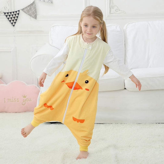 MICHLEY Baby Yellow Duck Sleeping Sack with Feet Wearable Blanket
