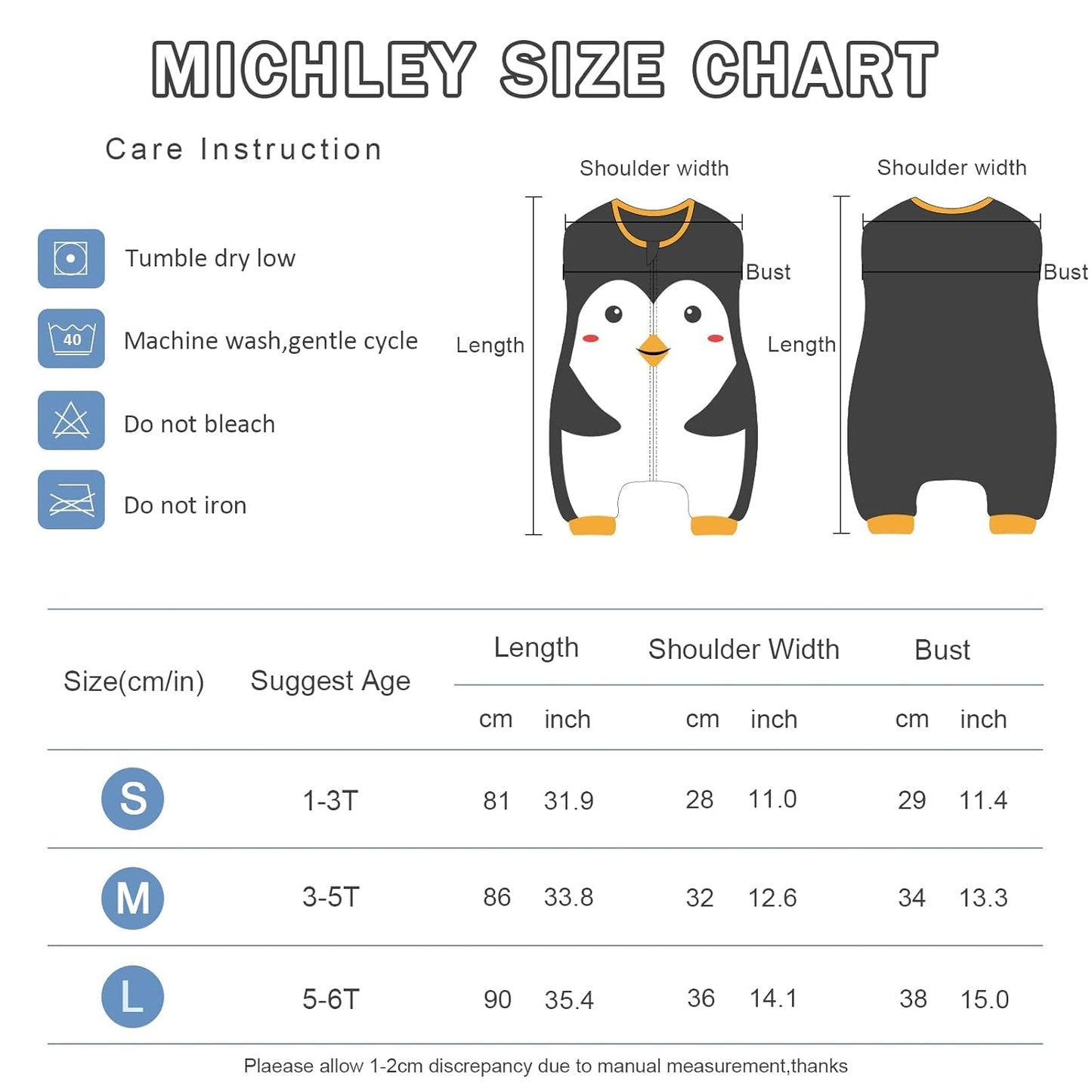 MICHLEY Baby Penguin Sleeping Sack with Feet Wearable Blanket