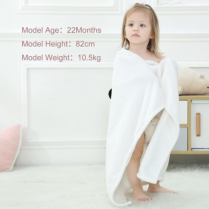 MICHLEY Panda Hooded Baby Swaddling Blanket Soft Winter Plush Throw