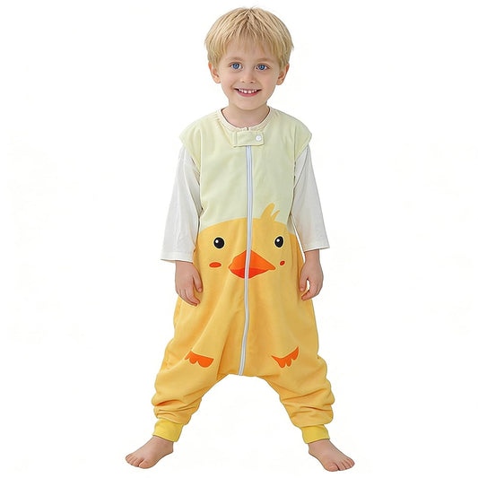 MICHLEY Baby Yellow Duck Sleeping Sack with Feet Wearable Blanket