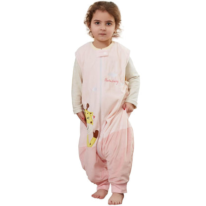 MICHLEY Pink Giraffe Toddler Sleeveless Sleeping Bag Winter Polyester Wearable Blanket