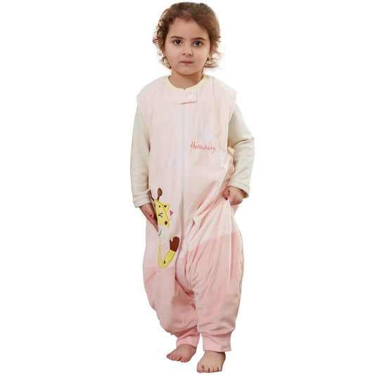 MICHLEY Pink Giraffe Toddler Sleeveless Sleeping Bag Winter Polyester Wearable Blanket