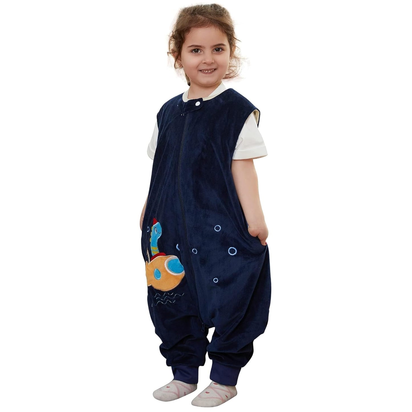 MICHLEY Dragon Toddler Sleeveless Sleeping Bag Winter Polyester Wearable Blanket