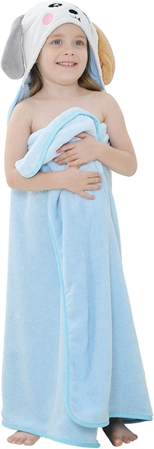 MICHLEY Dog Hooded Baby Towel Soft Cotton Swim Bathrobe 31.5"x53"