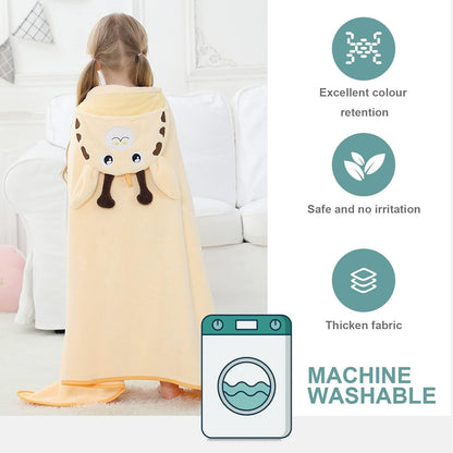 MICHLEY Giraffe Hooded Baby Towel Soft Cotton Kids Swim Robe 31.5"x53"