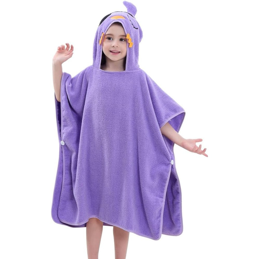 MICHLEY Baby Pirate Bird Hooded Bath Poncho Soft Cotton Towel Cape