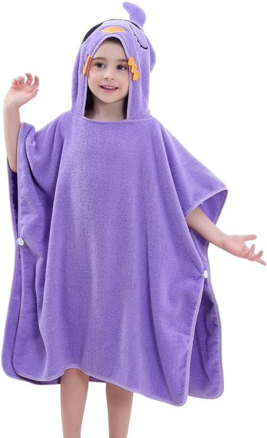 MICHLEY Baby Pirate Bird Hooded Bath Poncho Soft Cotton Towel Cape