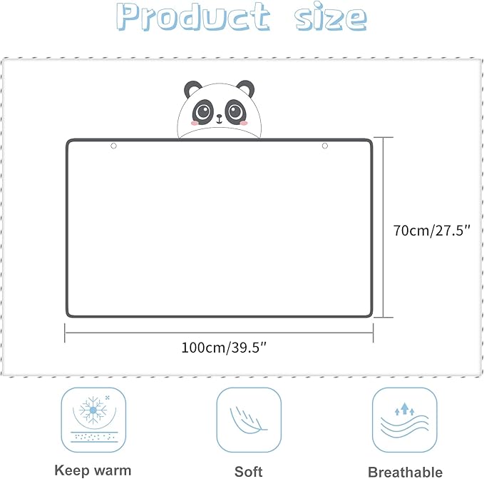 MICHLEY Panda Hooded Baby Swaddling Blanket Soft Winter Plush Throw