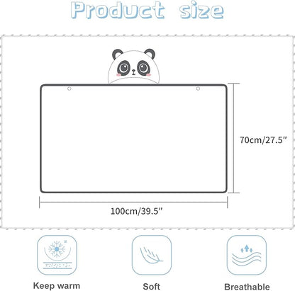 MICHLEY Panda Hooded Baby Swaddling Blanket Soft Winter Plush Throw