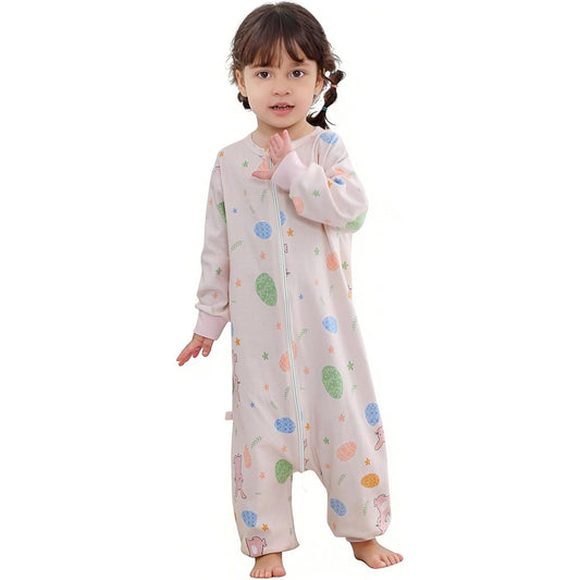 MICHLEY Pink Cute Bunny Toddler Long Sleeve Cotton Sleeping Bag
