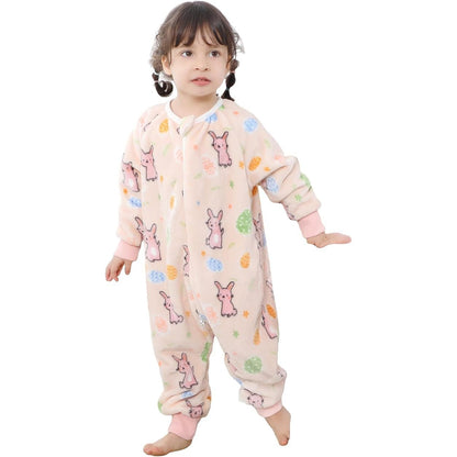 MICHLEY Kids Little Rabbit Sleeping Bag – Flannel Wearable Pajamas for Toddlers